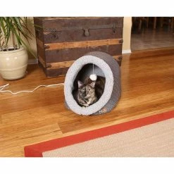 Thermo-Pet Cave Small Gray Ultra-Fleece/Polyester Geo Flower Bed by K and H Pet Products -Cheap Bird & Wildlife Supplies Store k and h pet products cat beds 100544939 31 1000