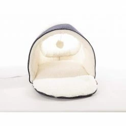 Thermo-Pet Cave Small Navy Ultra-Fleece/Polyester Geo Flower Bed by K and H Pet Products -Cheap Bird & Wildlife Supplies Store k and h pet products cat beds 100544940 44 1000