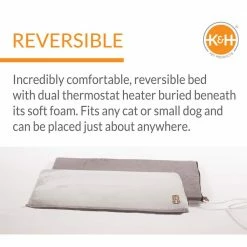 Thermo-Kitty Mat Medium Gray Microfleece/Microsuede Heated Bed by K and H Pet Products -Cheap Bird & Wildlife Supplies Store k and h pet products cat beds 100544963 4f 1000