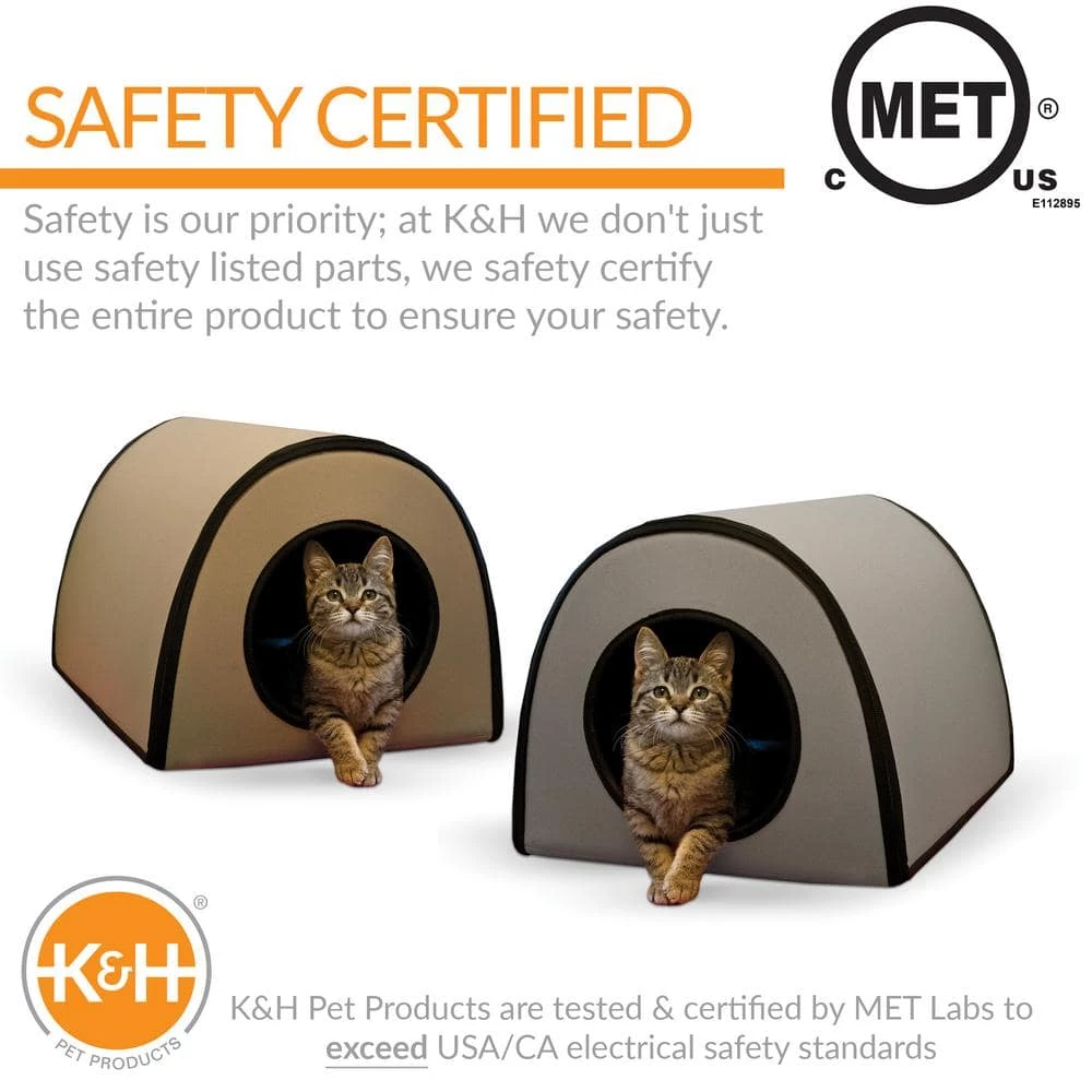 21 in. x 14 in. x 13 in. 25-Watt Tan Mod Thermo-Kitty Shelter by K and H Pet Products 4 21 in. x 14 in. x 13 in. 25-Watt Tan Mod Thermo-Kitty Shelter by K and H Pet Products - Image 4