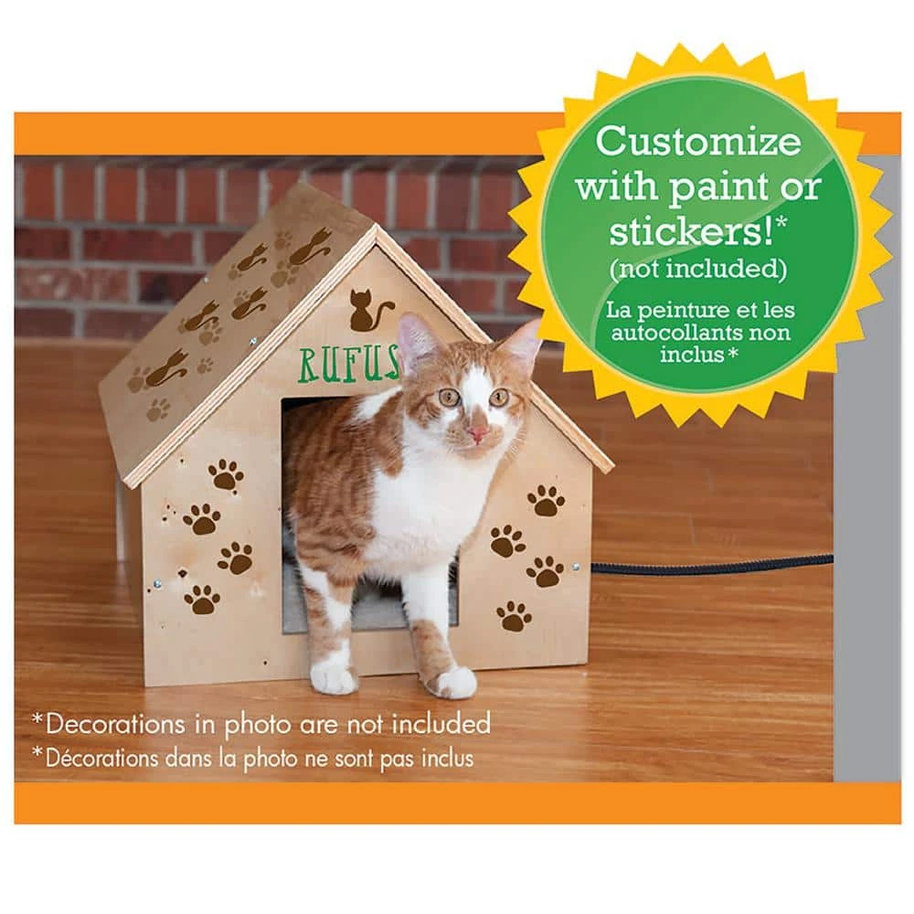Natural Wood 25-Watt Birchwood Manor Thermo-Kitty Home (Heated) - 18 in. x 16 in. x 15 in. by K and H Pet Products 6 Natural Wood 25-Watt Birchwood Manor Thermo-Kitty Home (Heated) - 18 in. x 16 in. x 15 in. by K and H Pet Products - Image 6