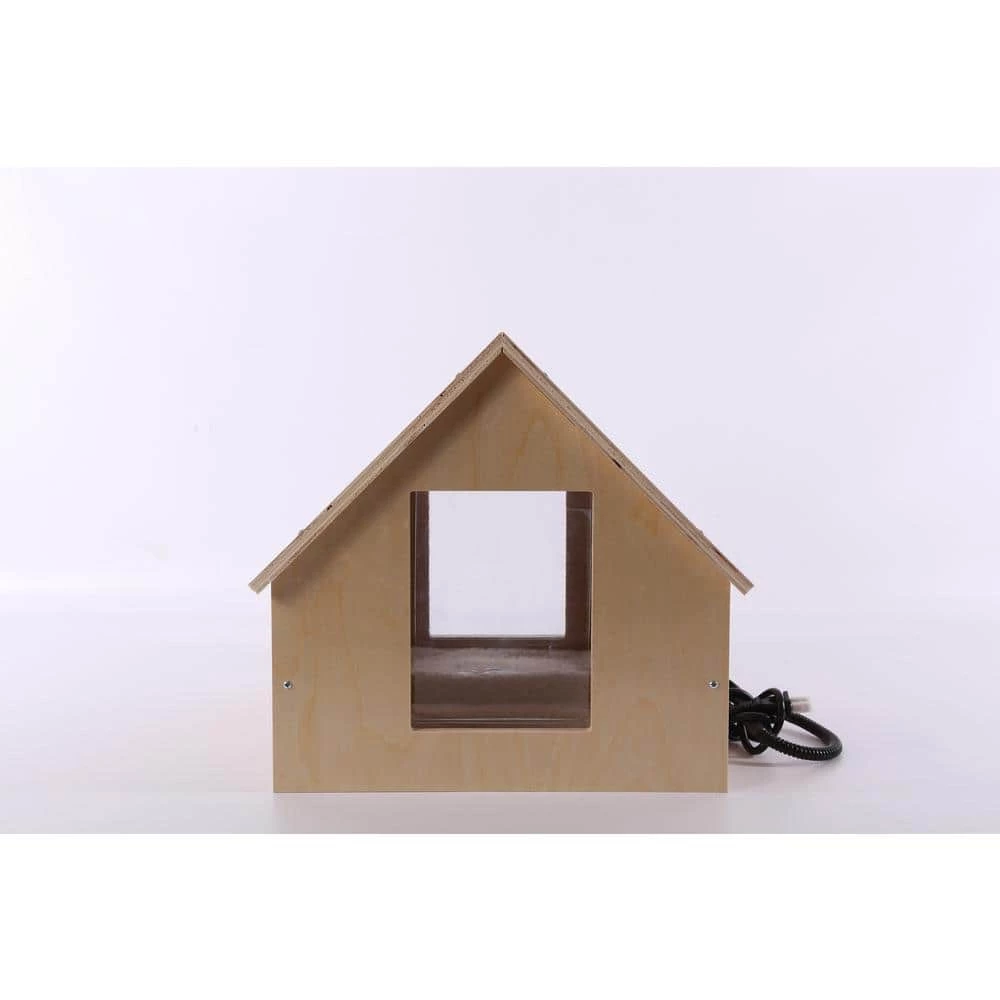 Natural Wood 25-Watt Birchwood Manor Thermo-Kitty Home (Heated) - 18 in. x 16 in. x 15 in. by K and H Pet Products 5 Natural Wood 25-Watt Birchwood Manor Thermo-Kitty Home (Heated) - 18 in. x 16 in. x 15 in. by K and H Pet Products - Image 5