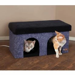 12 in. x 24 in. x 12 in. Classy Navy Thermo-Kitty Duplex 4W by K and H Pet Products -Cheap Bird & Wildlife Supplies Store k and h pet products cat houses 100542391 31 1000