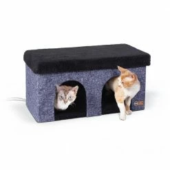 12 in. x 24 in. x 12 in. Classy Navy Thermo-Kitty Duplex 4W by K and H Pet Products -Cheap Bird & Wildlife Supplies Store k and h pet products cat houses 100542391 76 1000