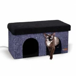 12 in. x 24 in. x 12 in. Classy Navy Thermo-Kitty Duplex 4W by K and H Pet Products -Cheap Bird & Wildlife Supplies Store k and h pet products cat houses 100542391 c3 1000