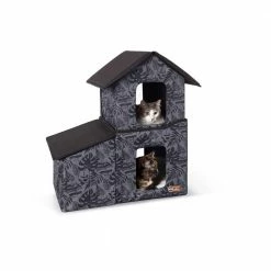 Outdoor 2-Story Kitty House with Dining Room Gray Leaf Print Medium by K and H Pet Products 11 Outdoor 2-Story Kitty House with Dining Room Gray Leaf Print Medium by K and H Pet Products -Cheap Bird & Wildlife Supplies Store k and h pet products cat houses 100544930 31 1000
