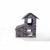 Outdoor 2-Story Kitty House with Dining Room Gray Leaf Print Medium by K and H Pet Products