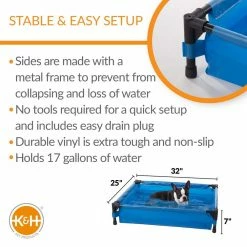 K and H Medium Non-Slip Vinyl Pet Pool by K and H Pet Products -Cheap Bird & Wildlife Supplies Store k and h pet products pet baths 100544946 4f 1000