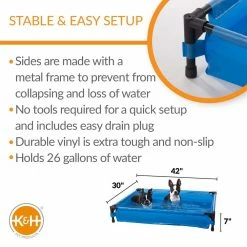 K and H Large Non Slip Vinyl Pet Pool by K and H Pet Products -Cheap Bird & Wildlife Supplies Store k and h pet products pet baths 100544947 4f 1000