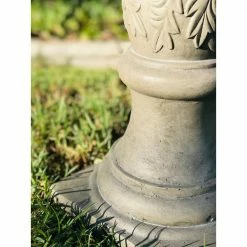 22.8 in. Dia Weathered Concrete Lightweight Traditional Flower Pattern Birdbath by KANTE -Cheap Bird & Wildlife Supplies Store kante accessories rc01098a c80091 fa 1000