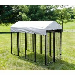 4 ft. x 8 ft. x 6 ft. Welded Wire Dog Fence Kennel Kit by KennelMaster