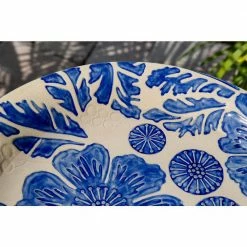 Brandy Blue and Cream Glazed Ceramic Pedestal Birdbath by Kenroy Home -Cheap Bird & Wildlife Supplies Store kenroy home bird bath fountains 51085blu 1f 1000