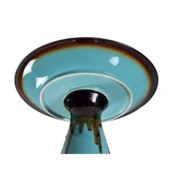 Brandy Teal and Brown Glazed Ceramic Pedestal Birdbath by Kenroy Home -Cheap Bird & Wildlife Supplies Store kenroy home bird bath fountains 51085tg 1d 1000