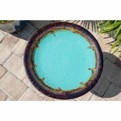 Brandy Teal and Brown Glazed Ceramic Pedestal Birdbath by Kenroy Home -Cheap Bird & Wildlife Supplies Store kenroy home bird bath fountains 51085tg a0 1000