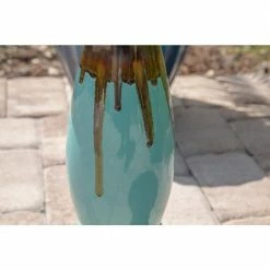 Brandy Teal and Brown Glazed Ceramic Pedestal Birdbath by Kenroy Home -Cheap Bird & Wildlife Supplies Store kenroy home bird bath fountains 51085tg fa 1000