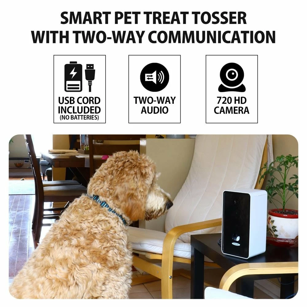 Connected Pet Treat Dispenser: 165° HD Night Vision Camera (Wi-Fi Enabled, Alexa Compatible) by Lentek 4 Connected Pet Treat Dispenser: 165° HD Night Vision Camera (Wi-Fi Enabled, Alexa Compatible) by Lentek - Image 4