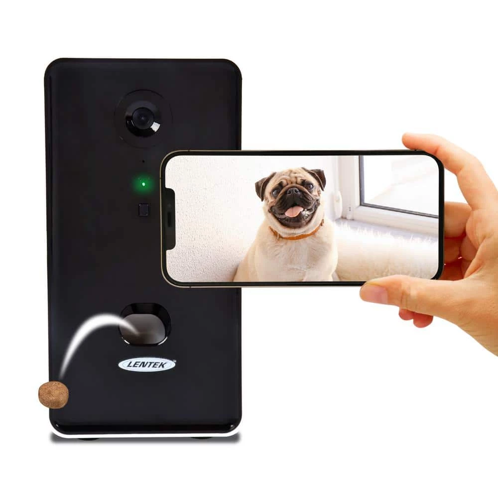 Connected Pet Treat Dispenser: 165° HD Night Vision Camera (Wi-Fi Enabled, Alexa Compatible) by Lentek 1 Connected Pet Treat Dispenser: 165° HD Night Vision Camera (Wi-Fi Enabled, Alexa Compatible) by Lentek
