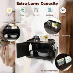 34 in. W x 20.5 in. H Large Wooden Cat Litter Box Enclosure with the Storage Rack in Coffee by ANGELES HOME -Cheap Bird & Wildlife Supplies Store litter boxes houses 8ck 10007pvcf 4f 1000