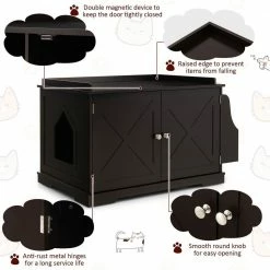 34 in. W x 20.5 in. H Large Wooden Cat Litter Box Enclosure with the Storage Rack in Coffee by ANGELES HOME -Cheap Bird & Wildlife Supplies Store litter boxes houses 8ck 10007pvcf fa 1000