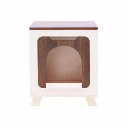 Elyse Elevated Vented Wooden Cat Litter Box Enclosure Side Table, Mocha by TEAMSON PETS -Cheap Bird & Wildlife Supplies Store litter boxes houses st m10002m 1f 1000