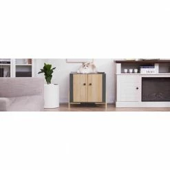 Ryder Elevated Wooden Cat Litter Box Enclosure with Side Entrance, Dim Gray by TEAMSON PETS -Cheap Bird & Wildlife Supplies Store litter boxes houses st m10003dg 31 1000