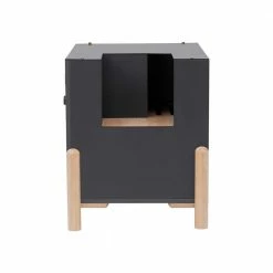 Ryder Elevated Wooden Cat Litter Box Enclosure with Side Entrance, Dim Gray by TEAMSON PETS -Cheap Bird & Wildlife Supplies Store litter boxes houses st m10003dg 76 1000