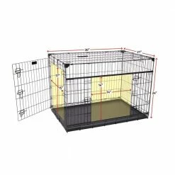 30 in. Sliding Double Door Dog Crate with Patented Corner Stabilizers, Removable Tray, Rubber Feet and Carrying Handle by Lucky Dog -Cheap Bird & Wildlife Supplies Store lucky dog dog crates crate pads zw 51530 1f 1000