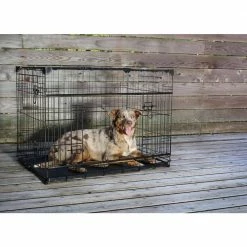 30 in. Sliding Double Door Dog Crate with Patented Corner Stabilizers, Removable Tray, Rubber Feet and Carrying Handle by Lucky Dog -Cheap Bird & Wildlife Supplies Store lucky dog dog crates crate pads zw 51530 fa 1000