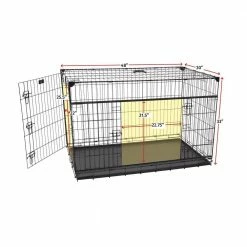 48 in. Sliding Double Door Dog Crate with Patented Corner Stabilizers, Removable Tray, Rubber Feet and Carrying Handle by Lucky Dog 12 48 in. Sliding Double Door Dog Crate with Patented Corner Stabilizers, Removable Tray, Rubber Feet and Carrying Handle by Lucky Dog -Cheap Bird & Wildlife Supplies Store lucky dog dog crates crate pads zw 51548 1f 1000