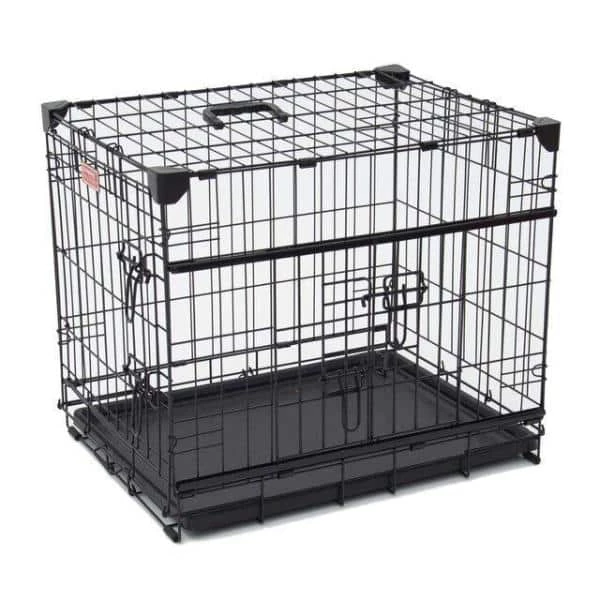 48 in. Sliding Double Door Dog Crate with Patented Corner Stabilizers, Removable Tray, Rubber Feet and Carrying Handle by Lucky Dog 7 48 in. Sliding Double Door Dog Crate with Patented Corner Stabilizers, Removable Tray, Rubber Feet and Carrying Handle by Lucky Dog - Image 7