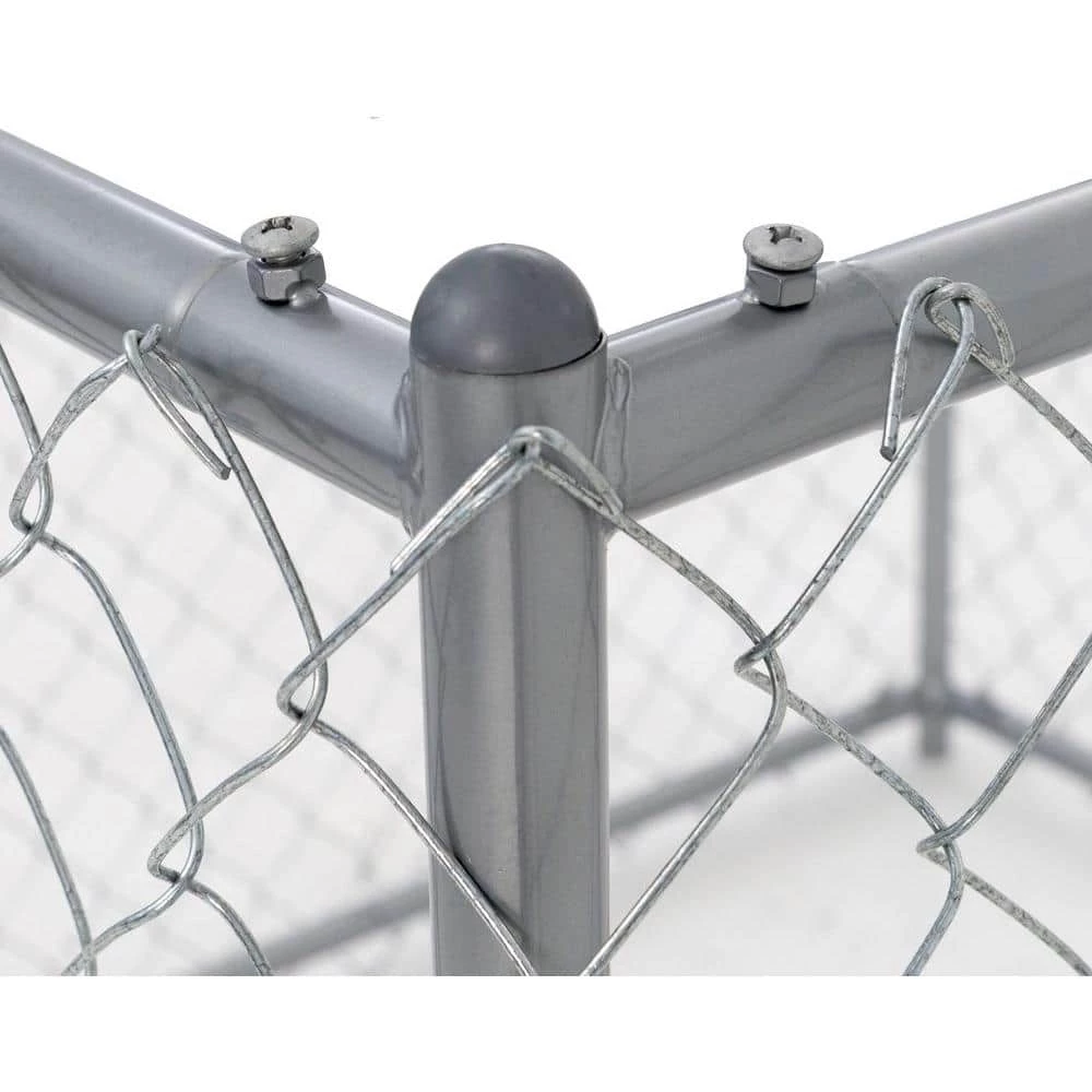 4 ft. H x 5 ft. W x 5 ft. L Galvanized Chain Link with PC Frame Kit in a Box by Lucky Dog 3 4 ft. H x 5 ft. W x 5 ft. L Galvanized Chain Link with PC Frame Kit in a Box by Lucky Dog - Image 3