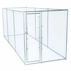 6 ft. H x 5 ft. W x 15 ft. L or 6 ft. H x 10 ft. W x 10 ft. L - 2 in 1 Galvanized Chain Link Dog Kennel PC Frame Box Kit by Lucky Dog