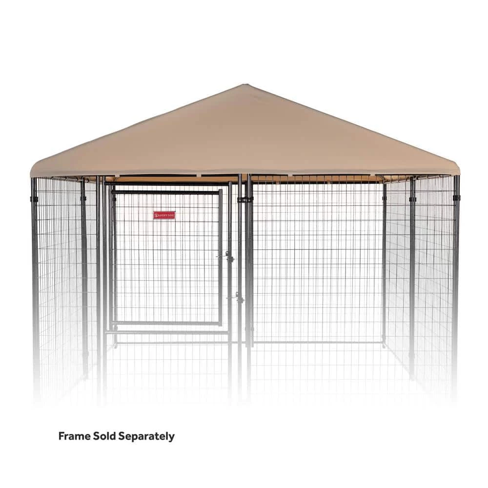 10 ft. x 10 ft. Khaki Canopy Presidential Coverage Area - 0.0023-Acres In-Ground Kennel Cover by Lucky Dog 1 10 ft. x 10 ft. Khaki Canopy Presidential Coverage Area - 0.0023-Acres In-Ground Kennel Cover by Lucky Dog