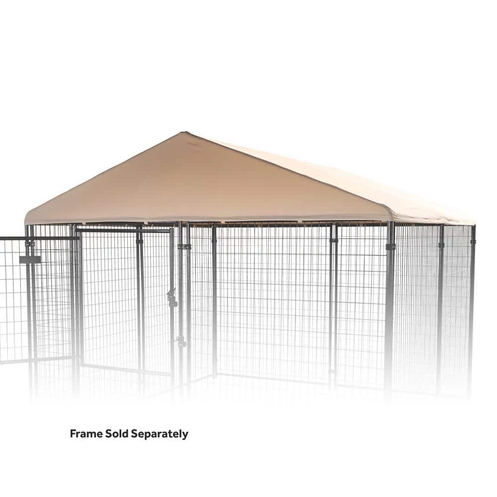 10 ft. x 10 ft. Khaki Canopy Presidential Coverage Area - 0.0023-Acres In-Ground Kennel Cover by Lucky Dog 2 10 ft. x 10 ft. Khaki Canopy Presidential Coverage Area - 0.0023-Acres In-Ground Kennel Cover by Lucky Dog - Image 2