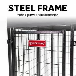 STAY Series Studio Jr. (Coverage Area - 0.00037-Acres) In-Ground Kennel (4 ft. x 4 ft. x 4 in. H) Steel Grey by Lucky Dog -Cheap Bird & Wildlife Supplies Store lucky dog dog kennels prprm ur0310 1f 1000