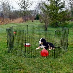 24 in. High Heavy Duty Dog Exercise Pen with Stakes by Lucky Dog