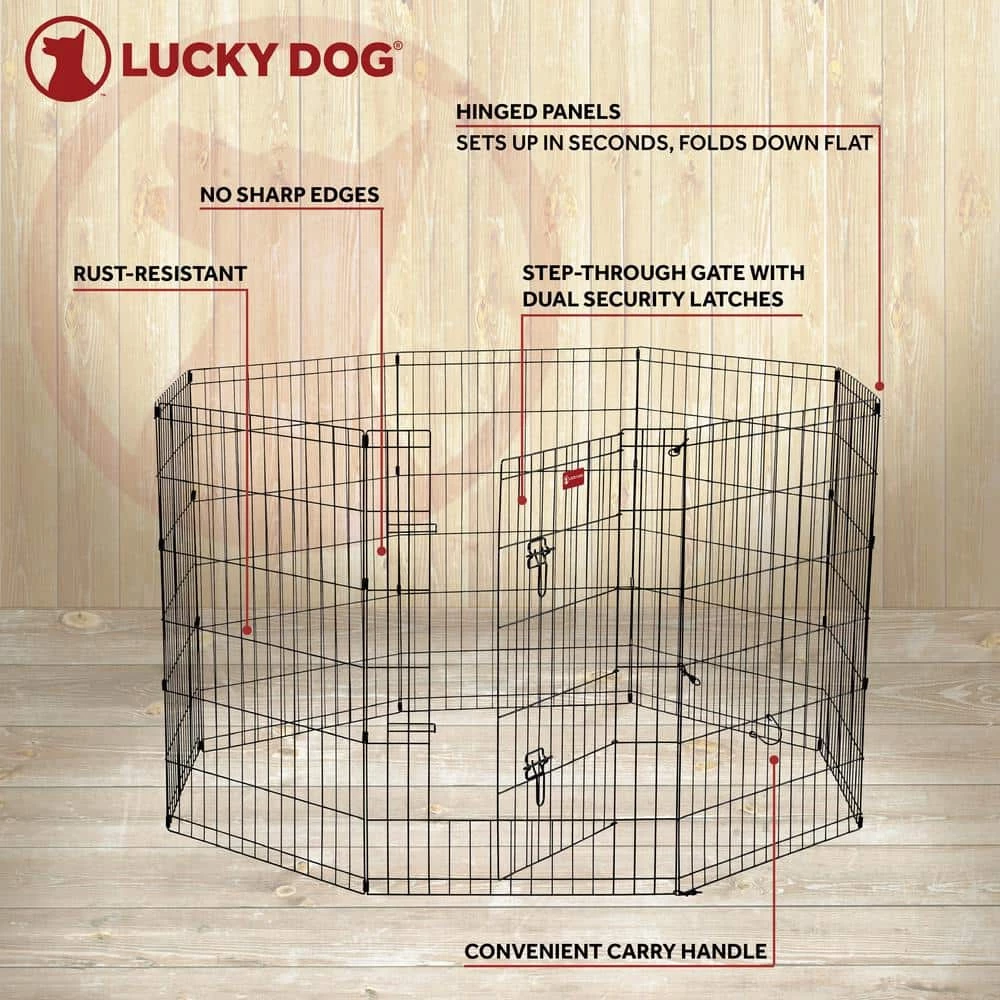 36 in. High Heavy Duty Dog Exercise Pen with Stakes by Lucky Dog 7 36 in. High Heavy Duty Dog Exercise Pen with Stakes by Lucky Dog - Image 7