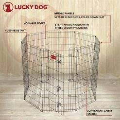 48 in. High Heavy Duty Exercise Pen with Stakes by Lucky Dog -Cheap Bird & Wildlife Supplies Store lucky dog dog pens gates zw 11648 76 1000