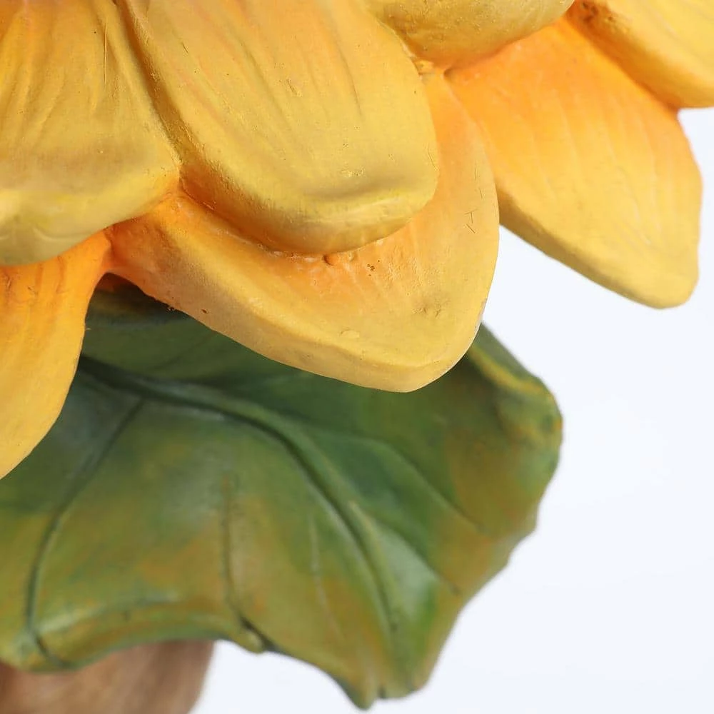 Polyresin Sunflower Bird Bath by Luxen Home 8 Polyresin Sunflower Bird Bath by Luxen Home - Image 8