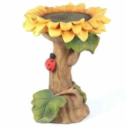 Polyresin Sunflower Bird Bath by Luxen Home
