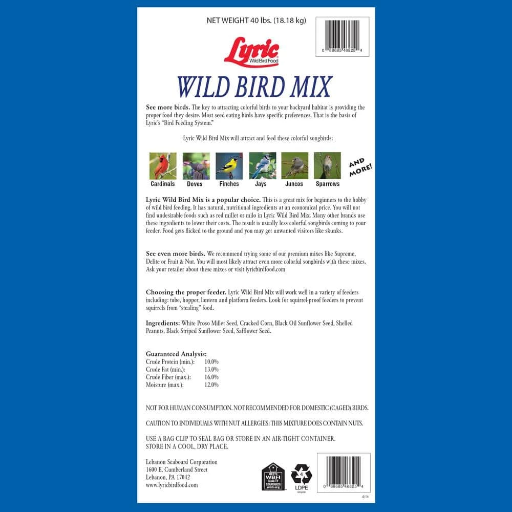40 lbs. Wild Bird Mix by Lyric 2 40 lbs. Wild Bird Mix by Lyric - Image 2