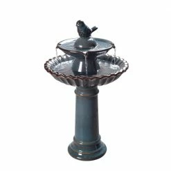 Vienna Ceramic Tiered Fountain Birdbath by Manor Brook