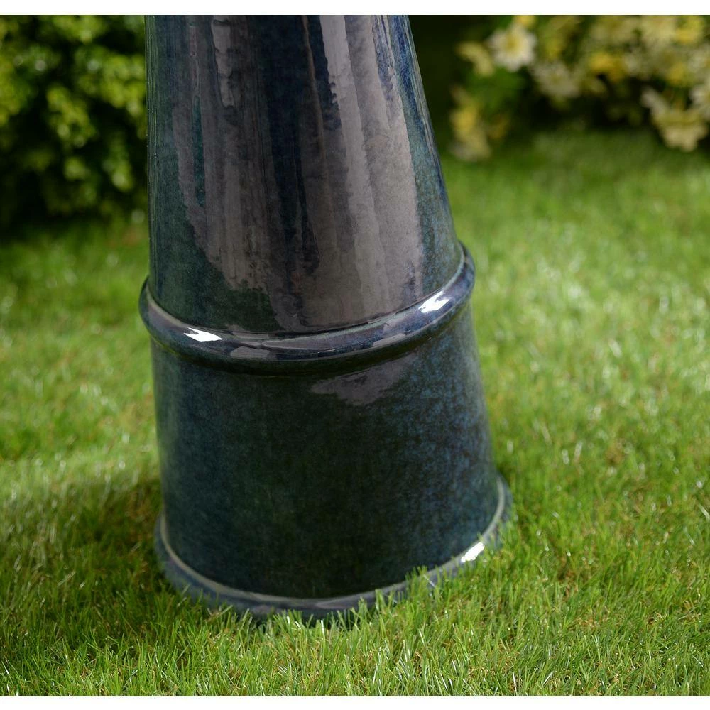 Odani Ceramic Round Birdbath by Manor Brook 5 Odani Ceramic Round Birdbath by Manor Brook - Image 5