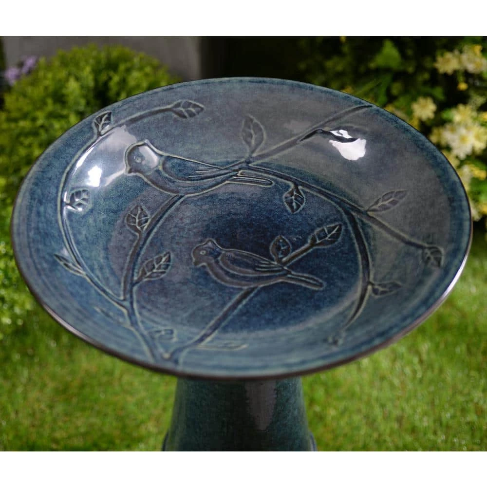 Odani Ceramic Round Birdbath by Manor Brook 2 Odani Ceramic Round Birdbath by Manor Brook - Image 2