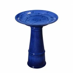 Odani Blue Ceramic Birdbath by Manor Brook