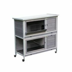 2-Tiers Wooden Small Animals House Pet Rabbit Hutch Chicken Coop with Run Play Area by maocao hoom