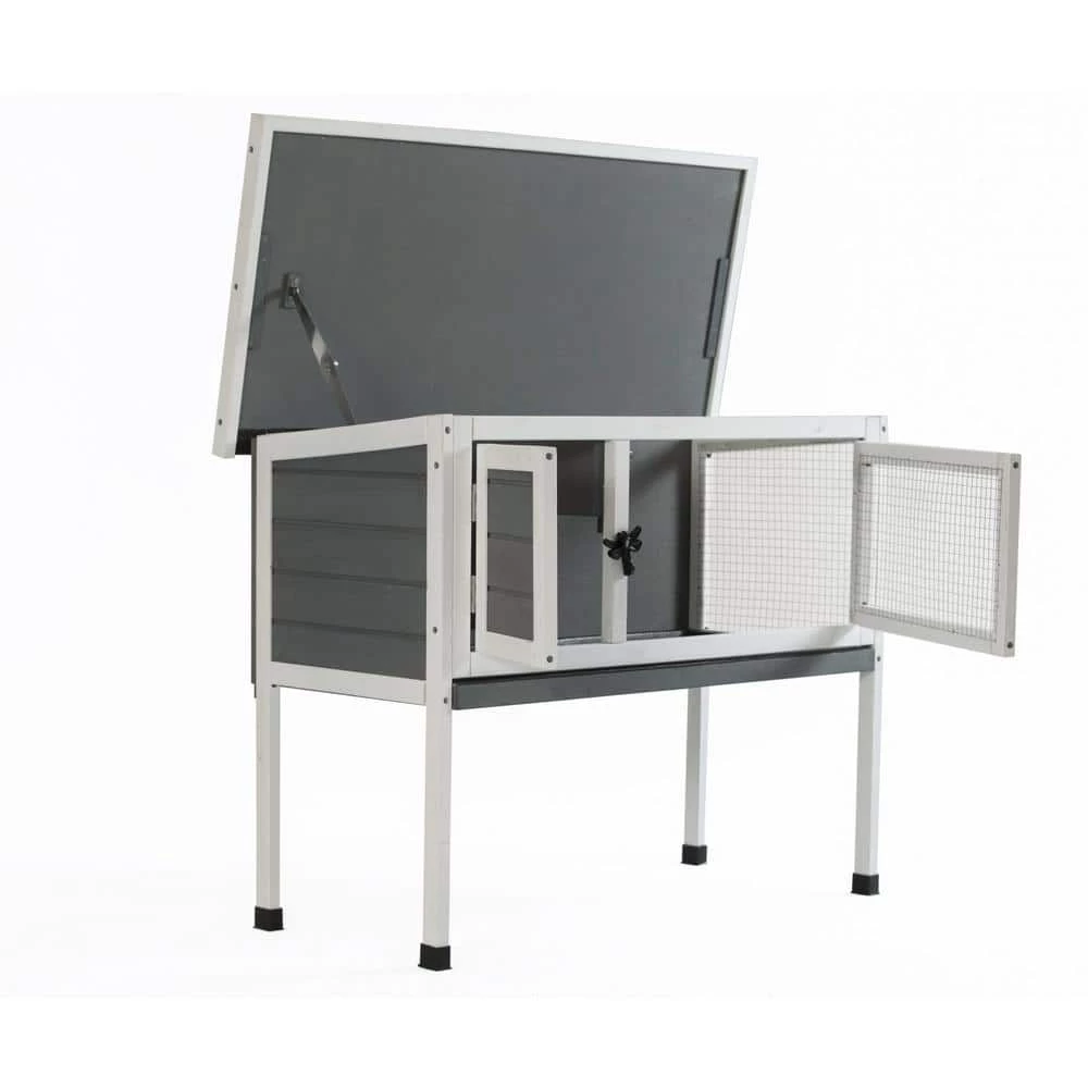 36 in. L x 18 in. H White Wooden Rabbit Cage with Easy Clear Tray by maocao hoom 4 36 in. L x 18 in. H White Wooden Rabbit Cage with Easy Clear Tray by maocao hoom - Image 4