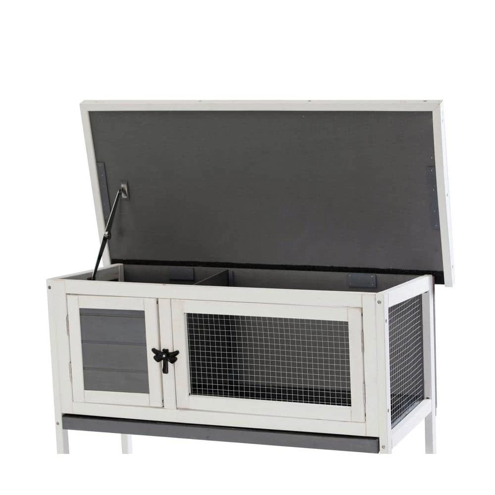 36 in. L x 18 in. H White Wooden Rabbit Cage with Easy Clear Tray by maocao hoom 5 36 in. L x 18 in. H White Wooden Rabbit Cage with Easy Clear Tray by maocao hoom - Image 5