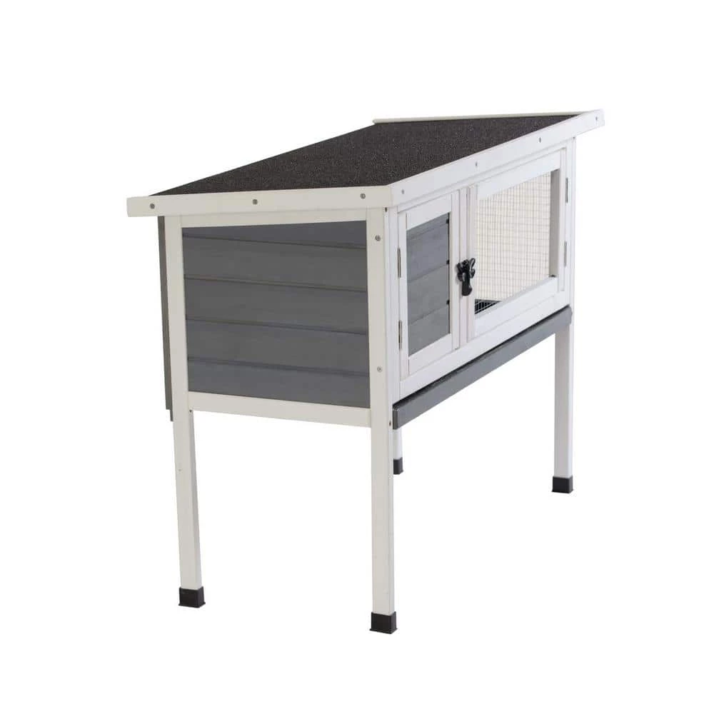 36 in. L x 18 in. H White Wooden Rabbit Cage with Easy Clear Tray by maocao hoom 2 36 in. L x 18 in. H White Wooden Rabbit Cage with Easy Clear Tray by maocao hoom - Image 2