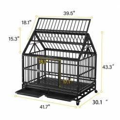 Heavy-Duty Metal Dog Cage in Dark Gray - Large 42 in. by maocao hoom 9 Heavy-Duty Metal Dog Cage in Dark Gray - Large 42 in. by maocao hoom -Cheap Bird & Wildlife Supplies Store maocao hoom dog cages yh c pp dc030 4f 1000